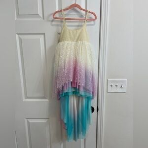 Pleiades Designs Girls Size 6 Water Lilac Sequin Dip Dye Unicorn Dress! High Low